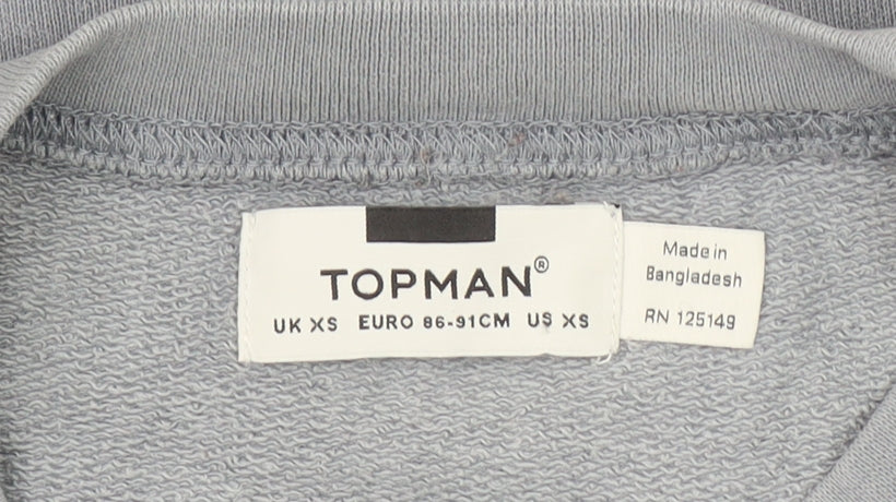 Mens UK Size XS Topman Grey Pullover Sweatshirt