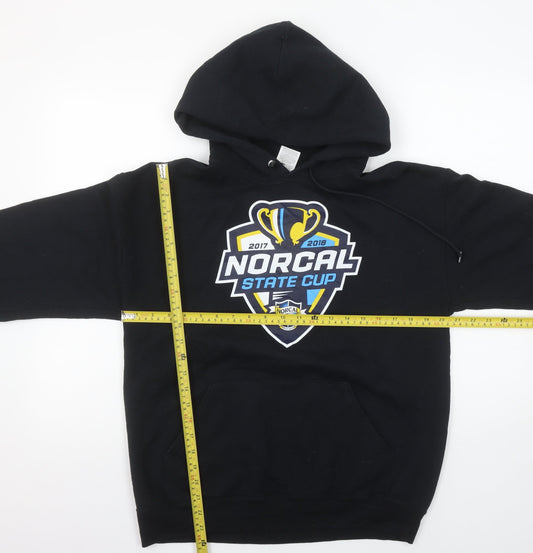 Mens UK Size M JERZEES Black Pullover Hoodie