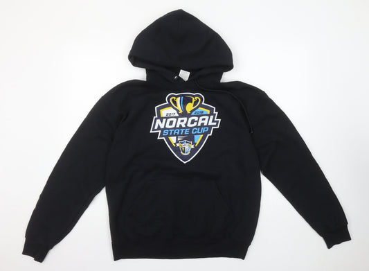 Mens UK Size M JERZEES Black Pullover Hoodie
