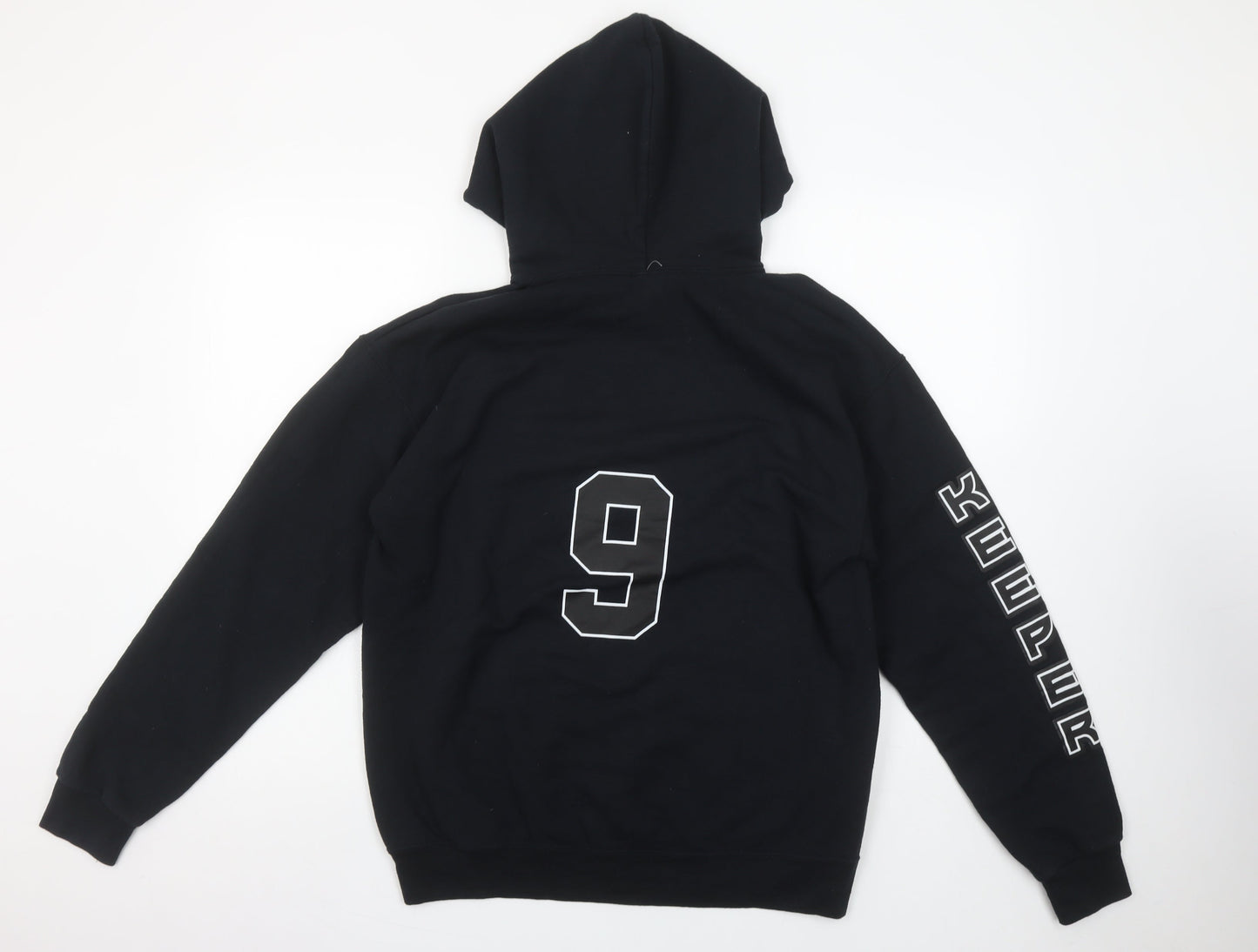 Mens UK Size M JERZEES Black Pullover Hoodie