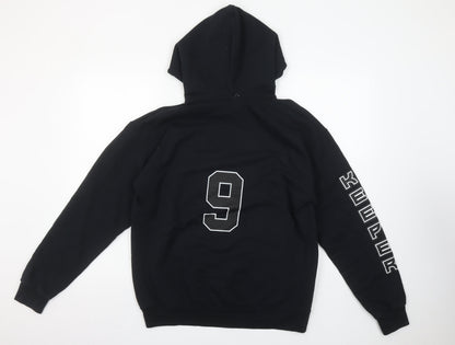 Mens UK Size M JERZEES Black Pullover Hoodie