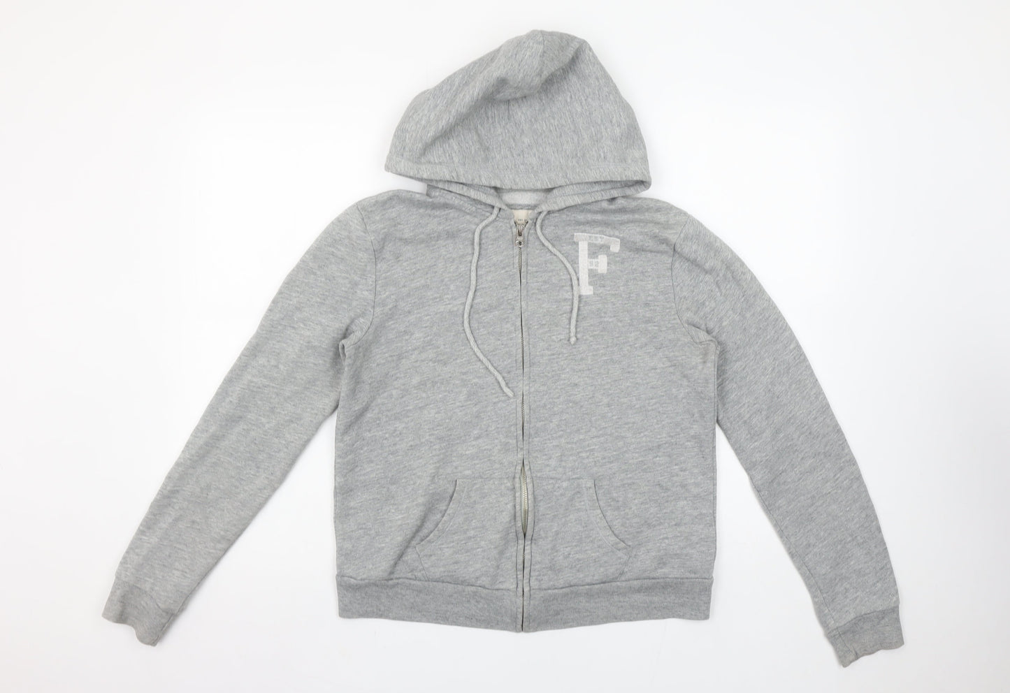 Womens UK Size M Abercrombie & Fitch Grey Full Zip Hoodie