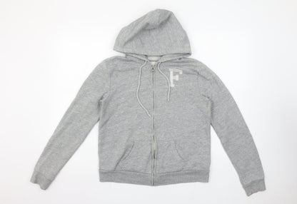 Womens UK Size M Abercrombie & Fitch Grey Full Zip Hoodie