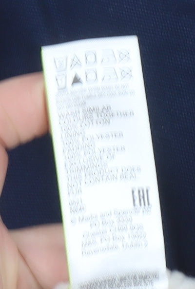 Womens UK Size 10 Marks and Spencer Blue Parka Coat