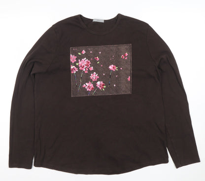 Womens UK Size 18 Marks and Spencer Brown Basic T-Shirt