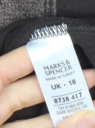 Womens UK Size 18 Marks and Spencer Brown Basic T-Shirt