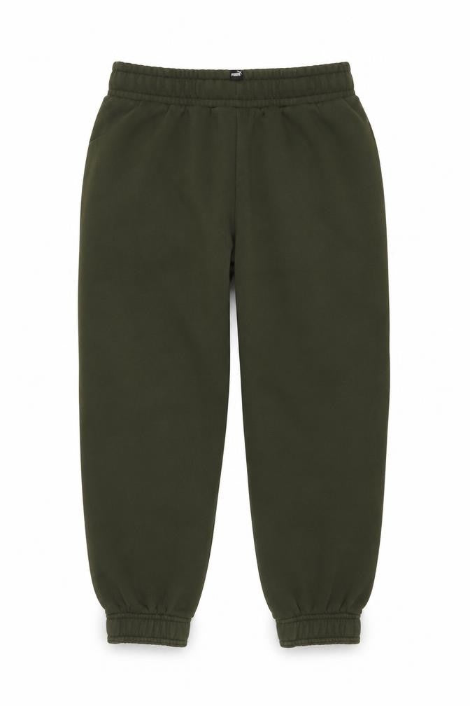Front view of Puma boys’ green jogger trousers 10 years fleece cotton activewear