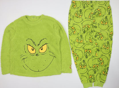 The Grinch Women's Green Fleece Long Sleeve Pyjama Set L