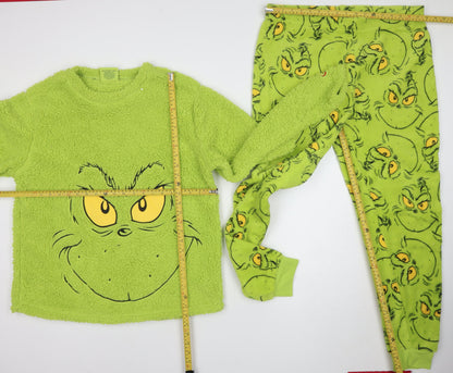 The Grinch Women's Green Fleece Long Sleeve Pyjama Set L
