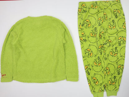 The Grinch Women's Green Fleece Long Sleeve Pyjama Set L