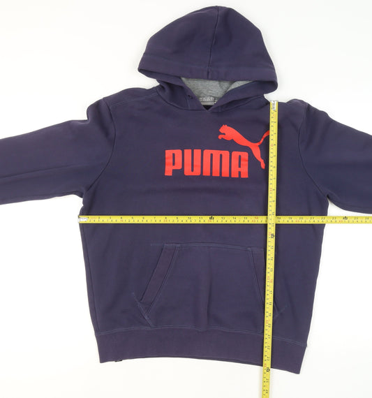 Mens UK Size M PUMA Blue Pullover Hoodie