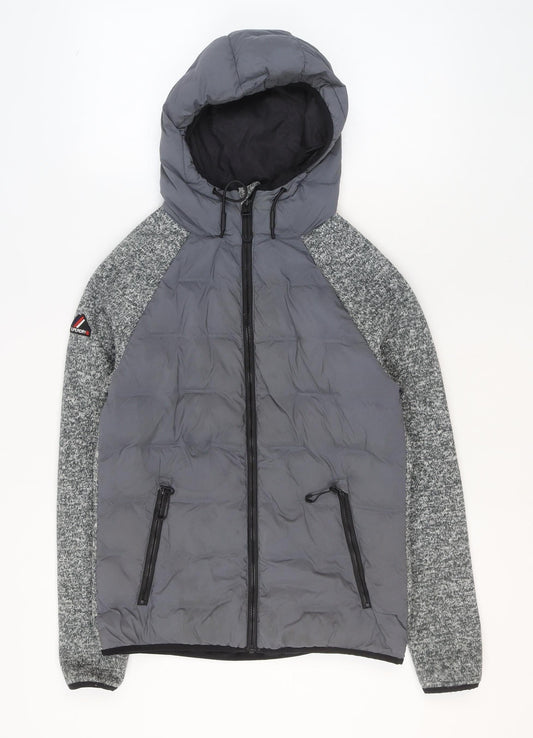 Mens UK Size XS Superdry Grey Puffer Jacket
