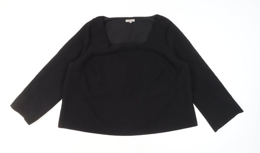Womens UK Size XXL H&M Black Basic Blouse
