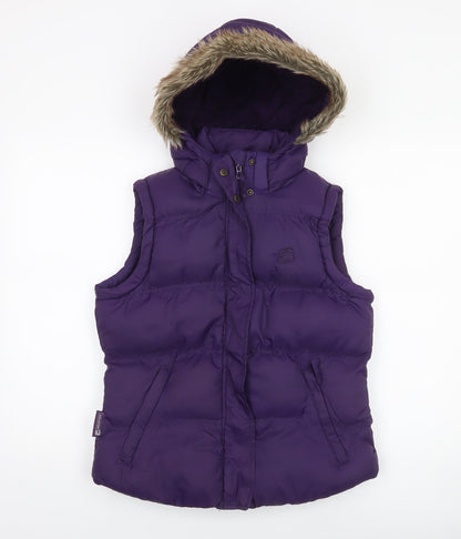Womens UK Size 8 Mountain Essentials Purple Puffer Jacket