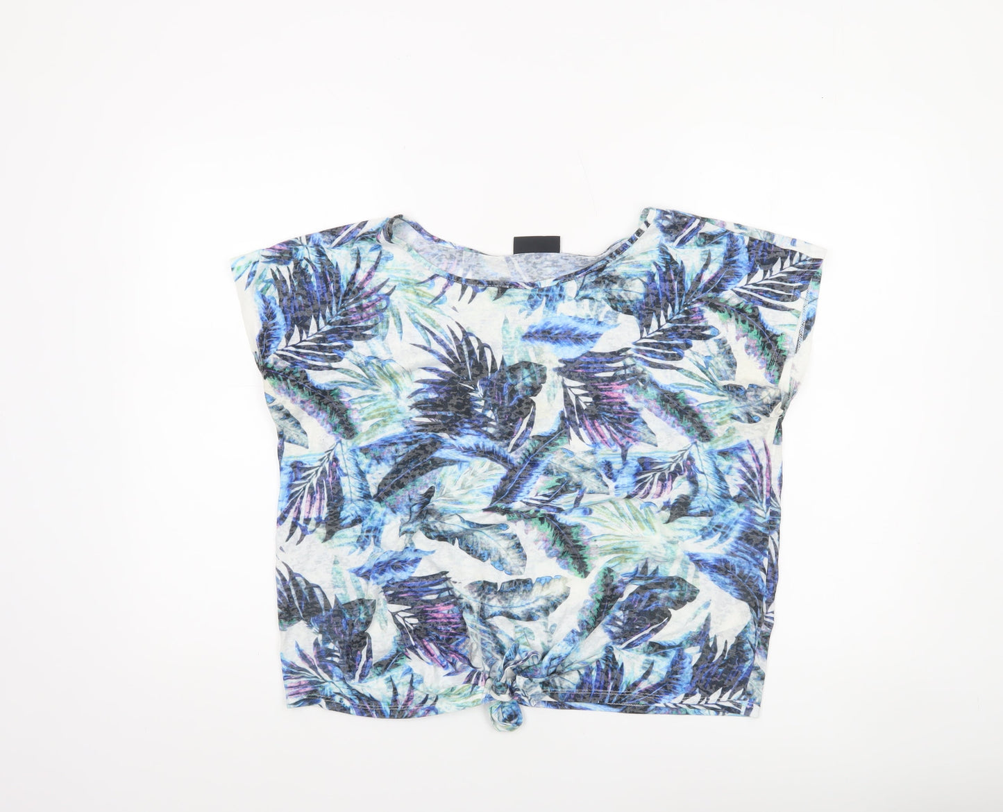 Womens UK Size M Wallis Multicoloured Cropped T-Shirt