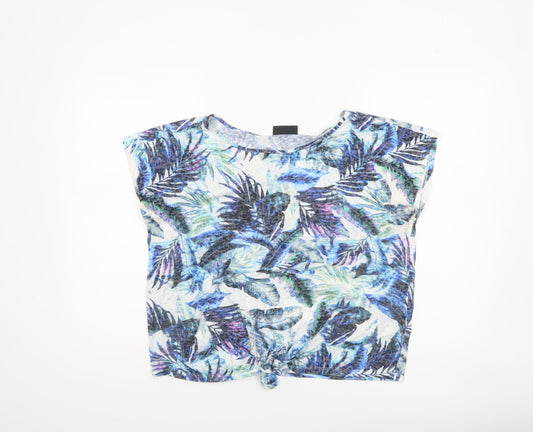 Womens UK Size M Wallis Multicoloured Cropped T-Shirt