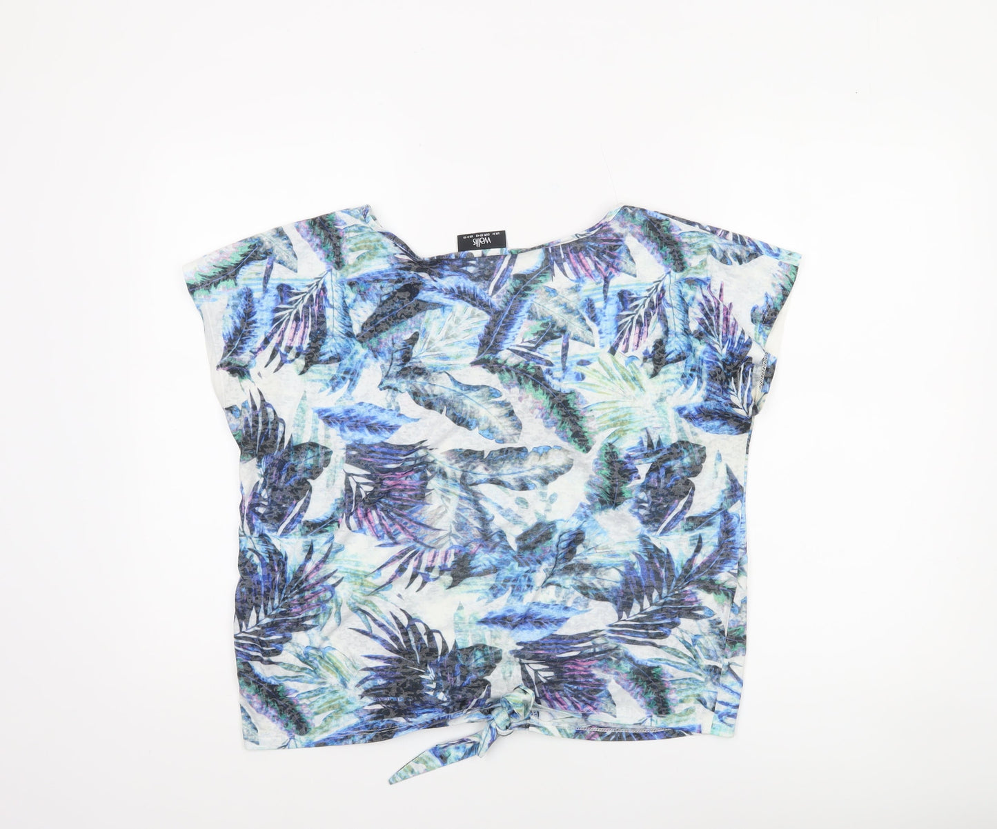 Womens UK Size M Wallis Multicoloured Cropped T-Shirt