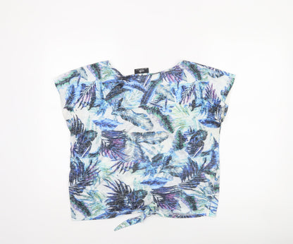 Womens UK Size M Wallis Multicoloured Cropped T-Shirt
