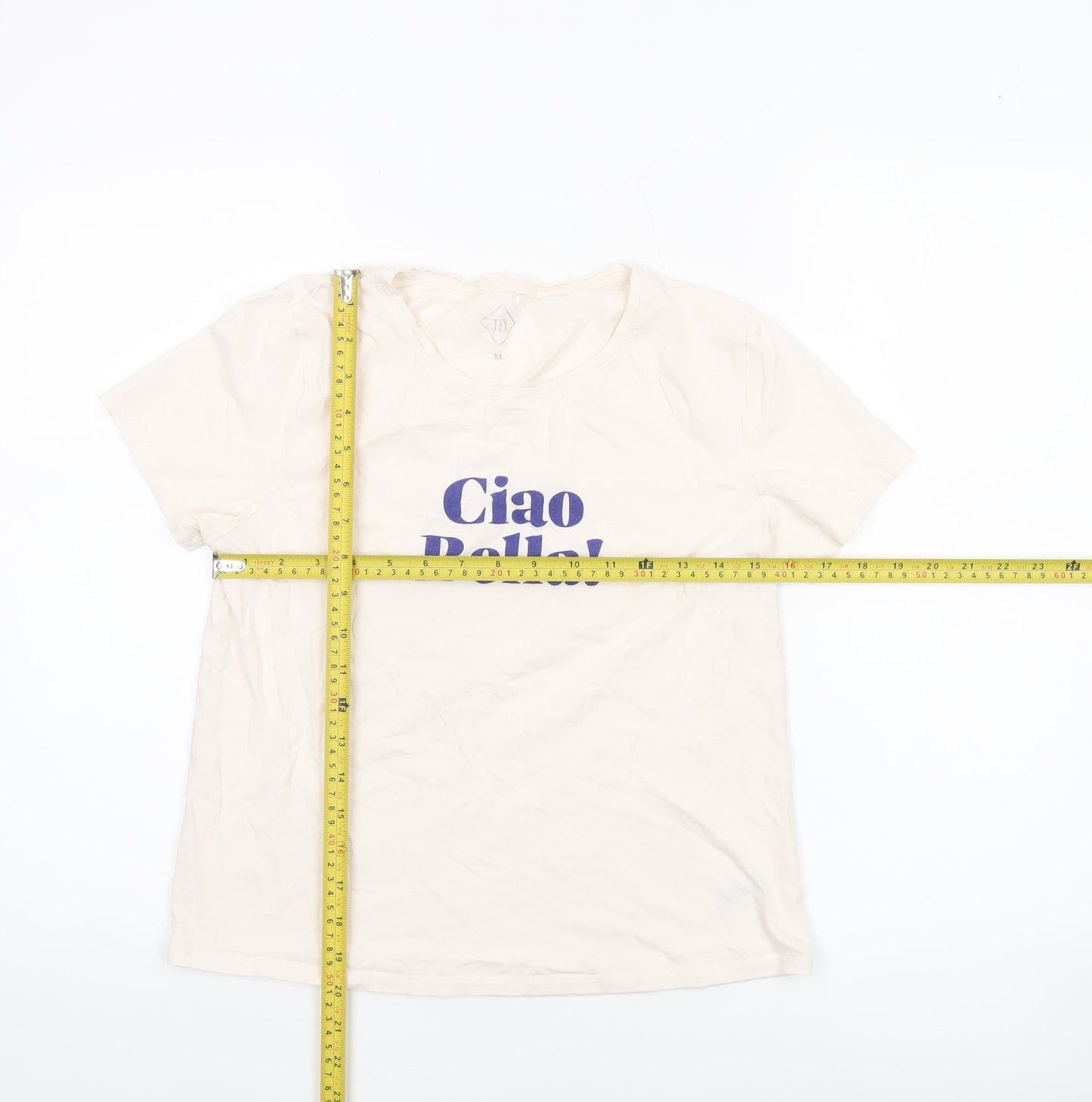 Womens UK Size M TEX Ivory Basic T-Shirt