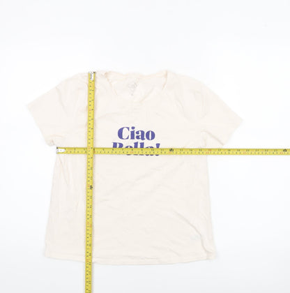 Womens UK Size M TEX Ivory Basic T-Shirt