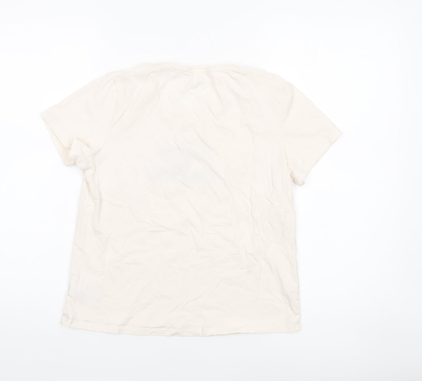 Womens UK Size M TEX Ivory Basic T-Shirt