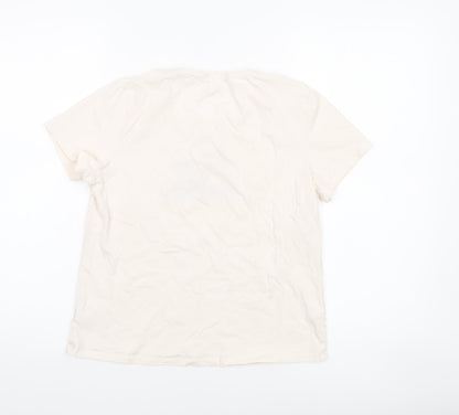Womens UK Size M TEX Ivory Basic T-Shirt