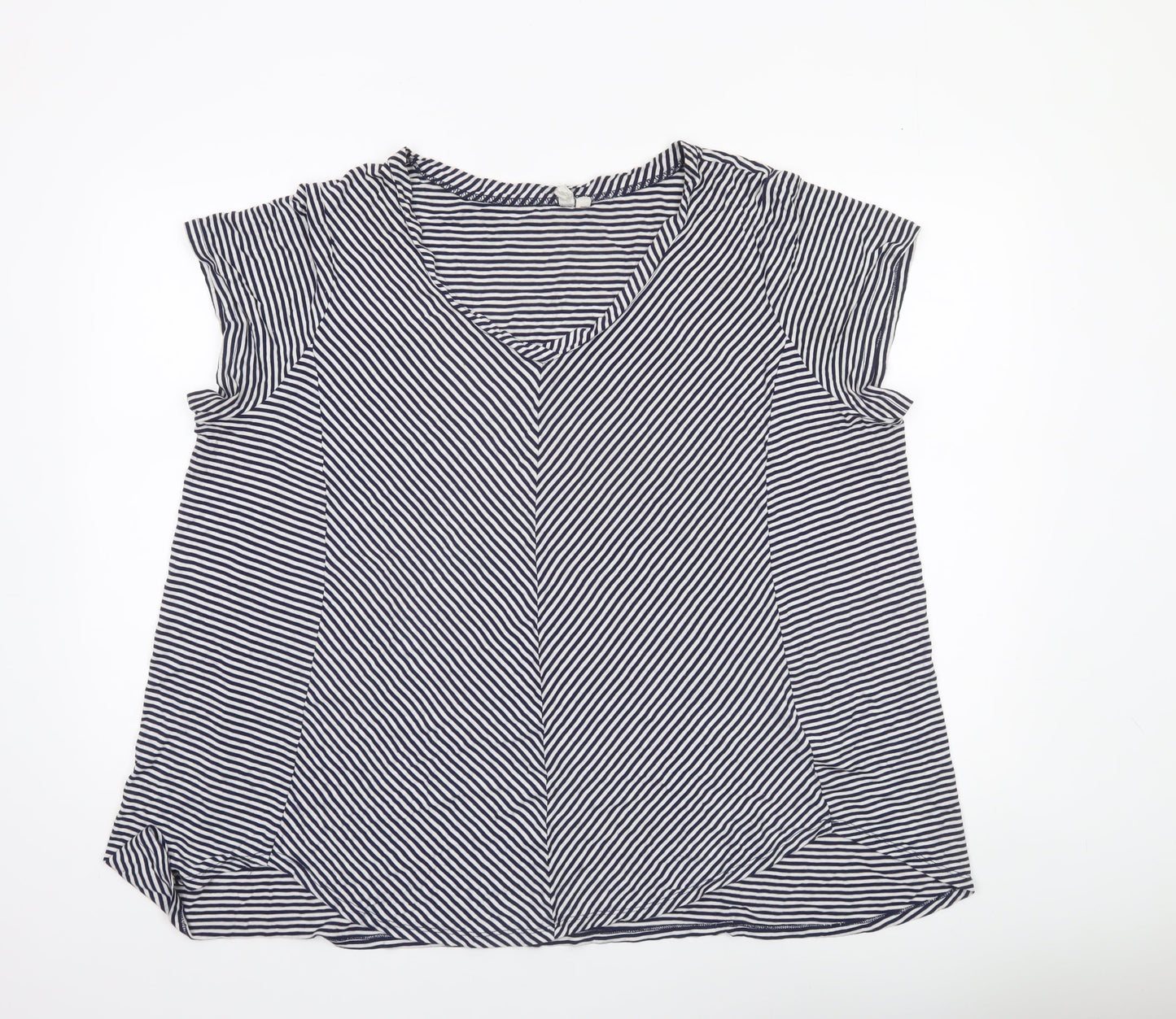 Womens UK Size 2XL Cable & Gauge Blue Basic Blouse