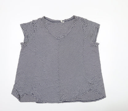 Womens UK Size 2XL Cable & Gauge Blue Basic Blouse