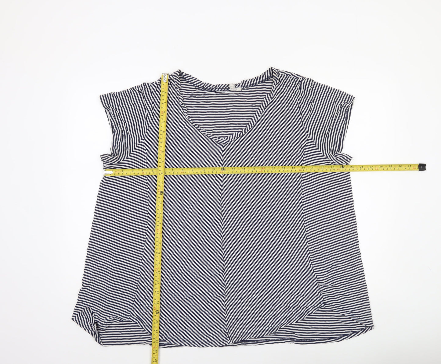 Womens UK Size 2XL Cable & Gauge Blue Basic Blouse