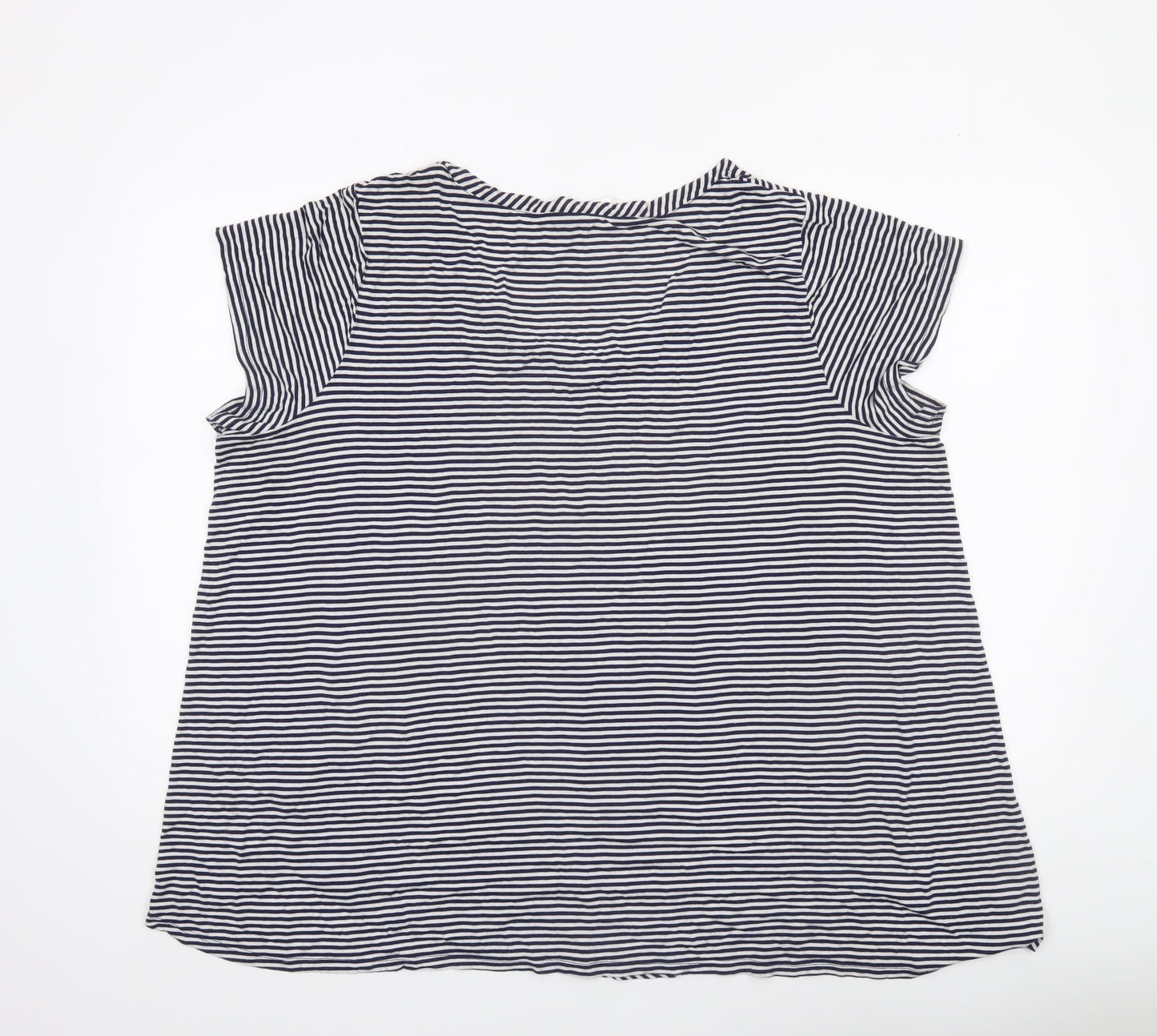 Womens UK Size 2XL Cable & Gauge Blue Basic Blouse