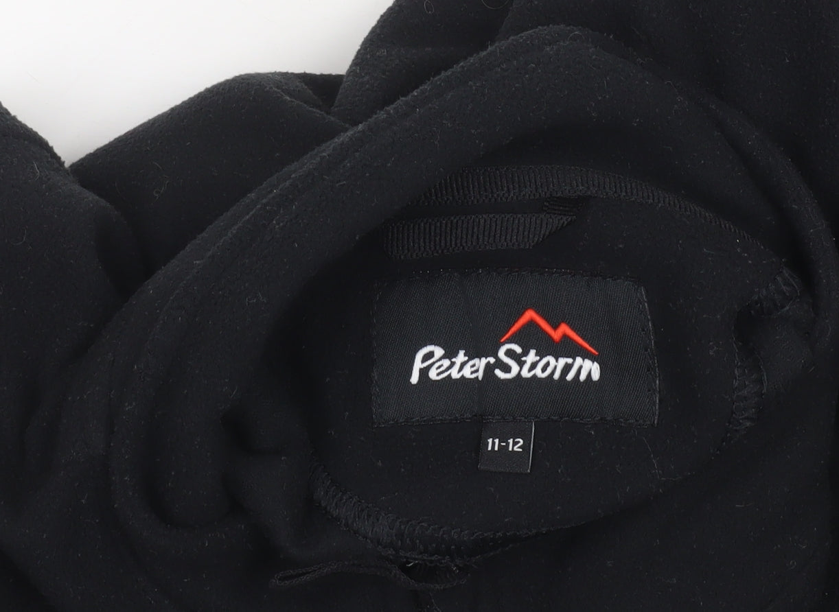 Peter Storm Boys Black Fleece 1/4 Zip Sweatshirt 11-12 Years Outdoor Wear