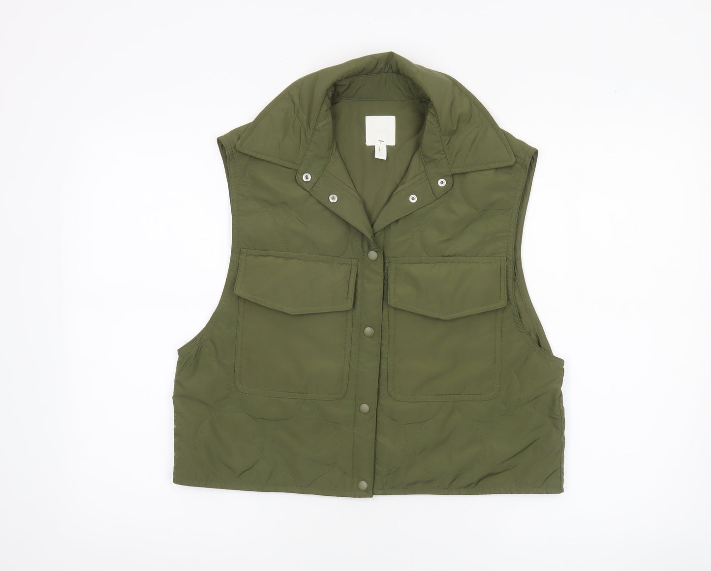Womens UK Size XS H&M Green Quilted Coat
