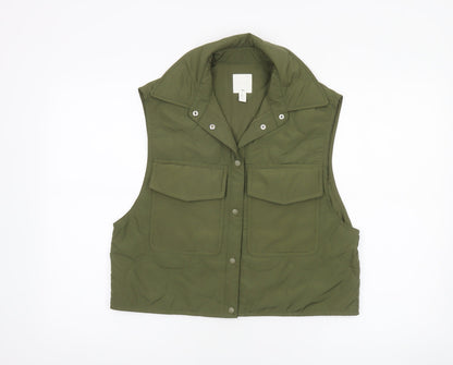 Womens UK Size XS H&M Green Quilted Coat