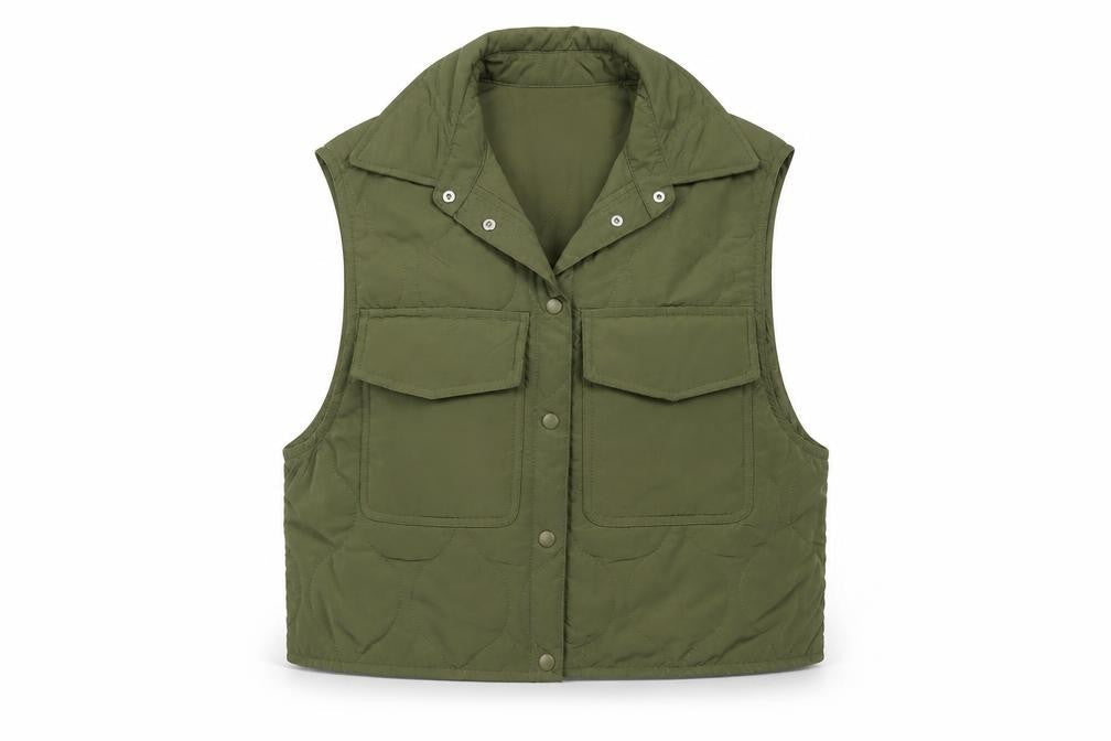 Womens UK Size XS H&M Green Quilted Coat
