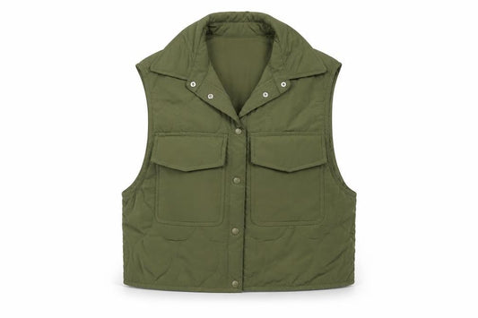 Womens UK Size XS H&M Green Quilted Coat