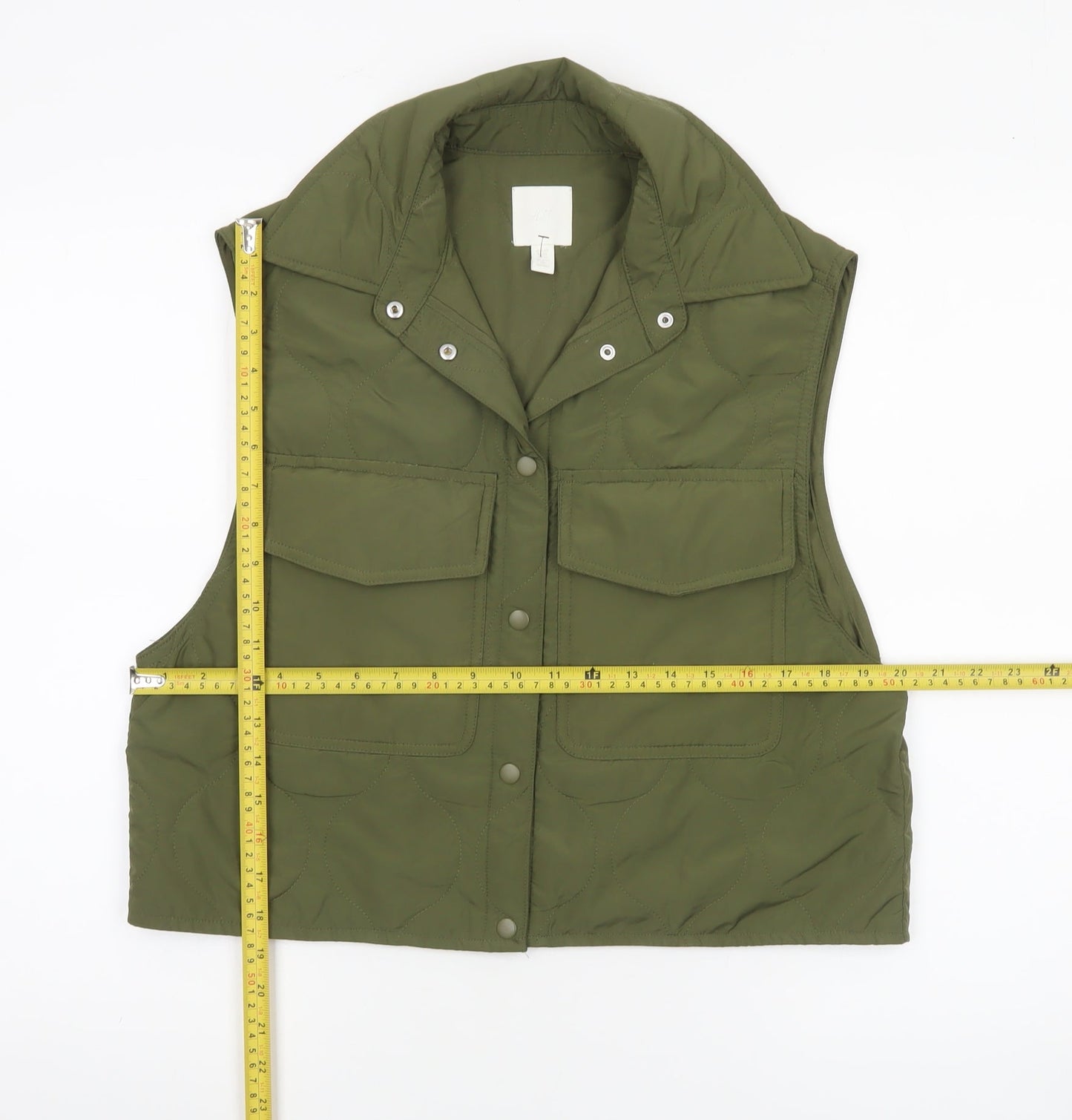 Womens UK Size XS H&M Green Quilted Coat