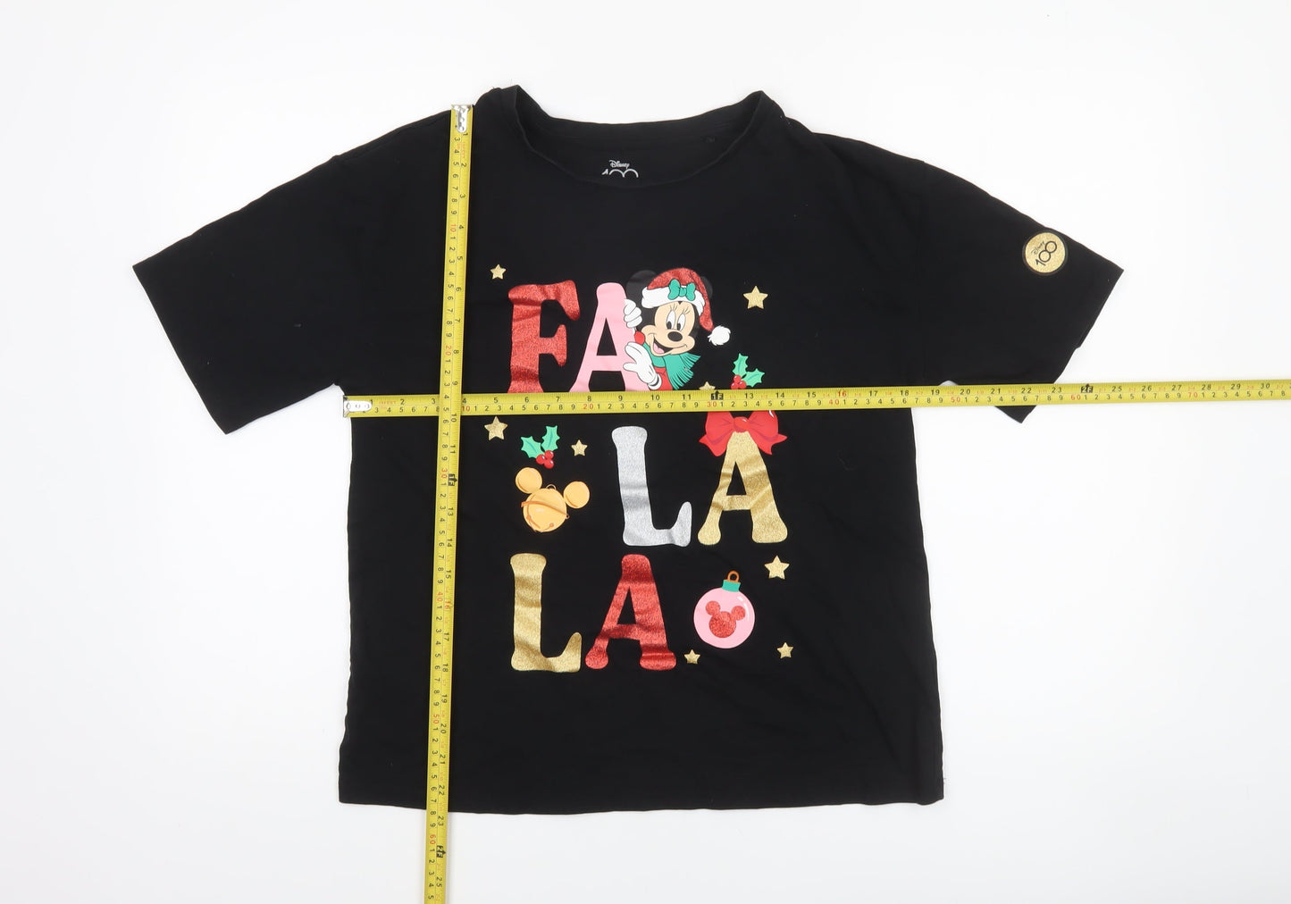 Womens UK Size S Disney Black Basic T-Shirt