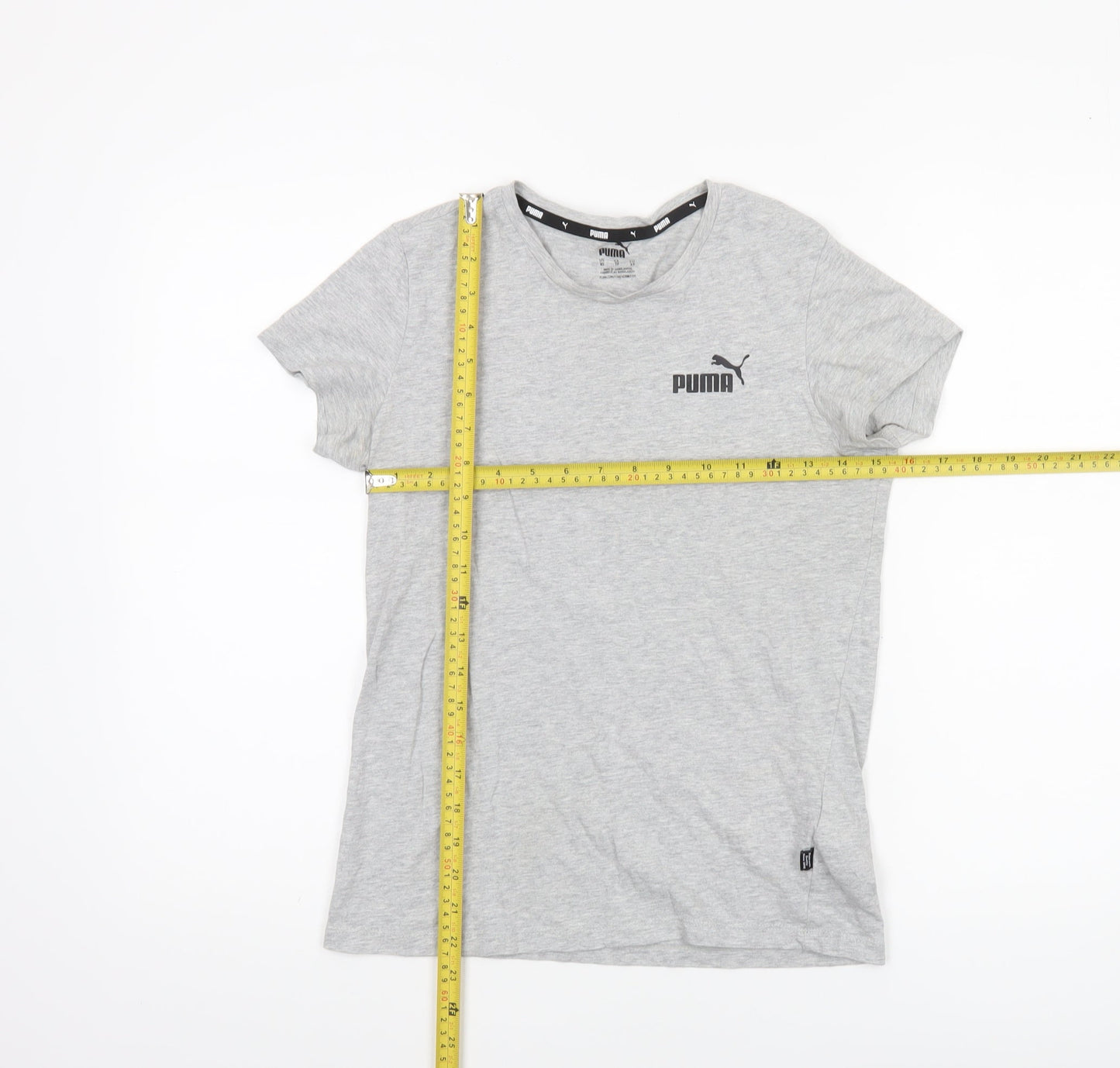 Womens UK Size XS PUMA Grey Basic T-Shirt