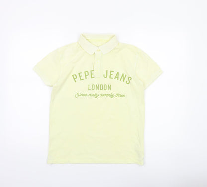 Teens UK Size S Pepe Jeans Yellow Basic Polo