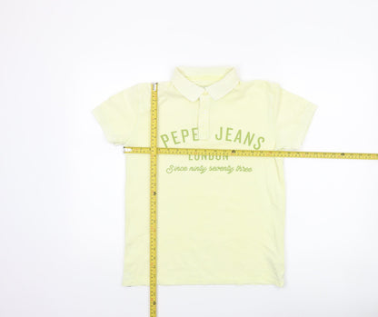 Teens UK Size S Pepe Jeans Yellow Basic Polo