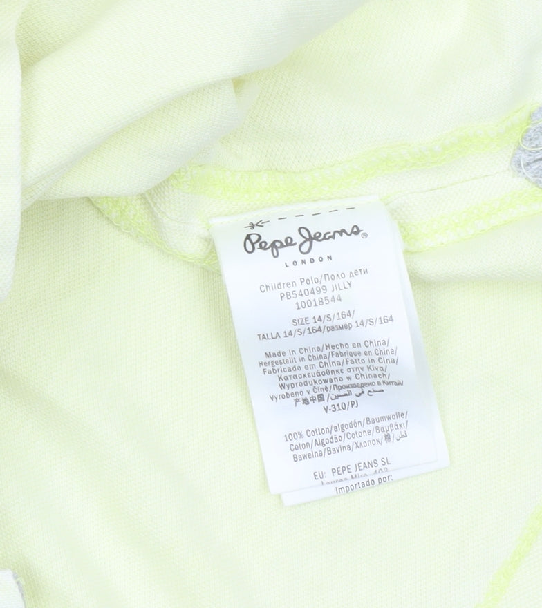 Teens UK Size S Pepe Jeans Yellow Basic Polo