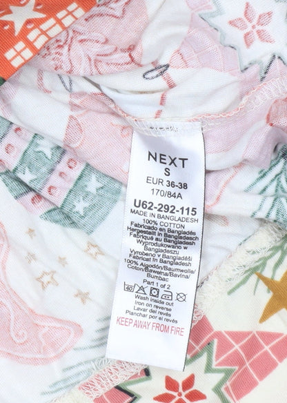 Next Women’s Multicoloured Christmas Cotton Pyjama Top S