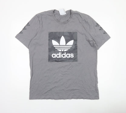 Mens UK Size L adidas Grey  T-Shirt
