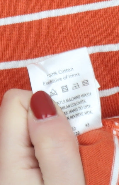 Womens UK Size L Crane Orange Basic T-Shirt