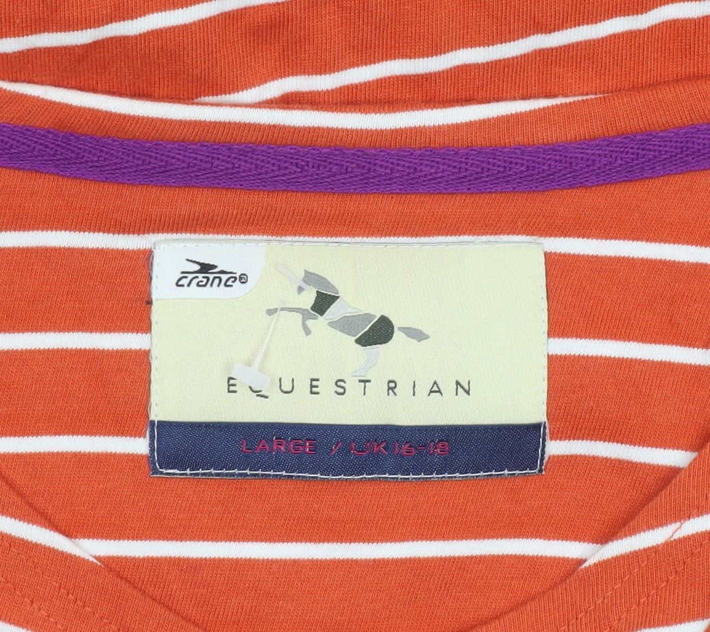 Womens UK Size L Crane Orange Basic T-Shirt