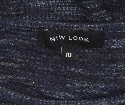 Womens UK Size 10 New Look Blue Basic T-Shirt