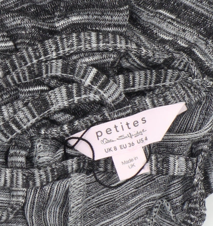 Womens UK Size 8 Miss Selfridge Grey Cropped T-Shirt