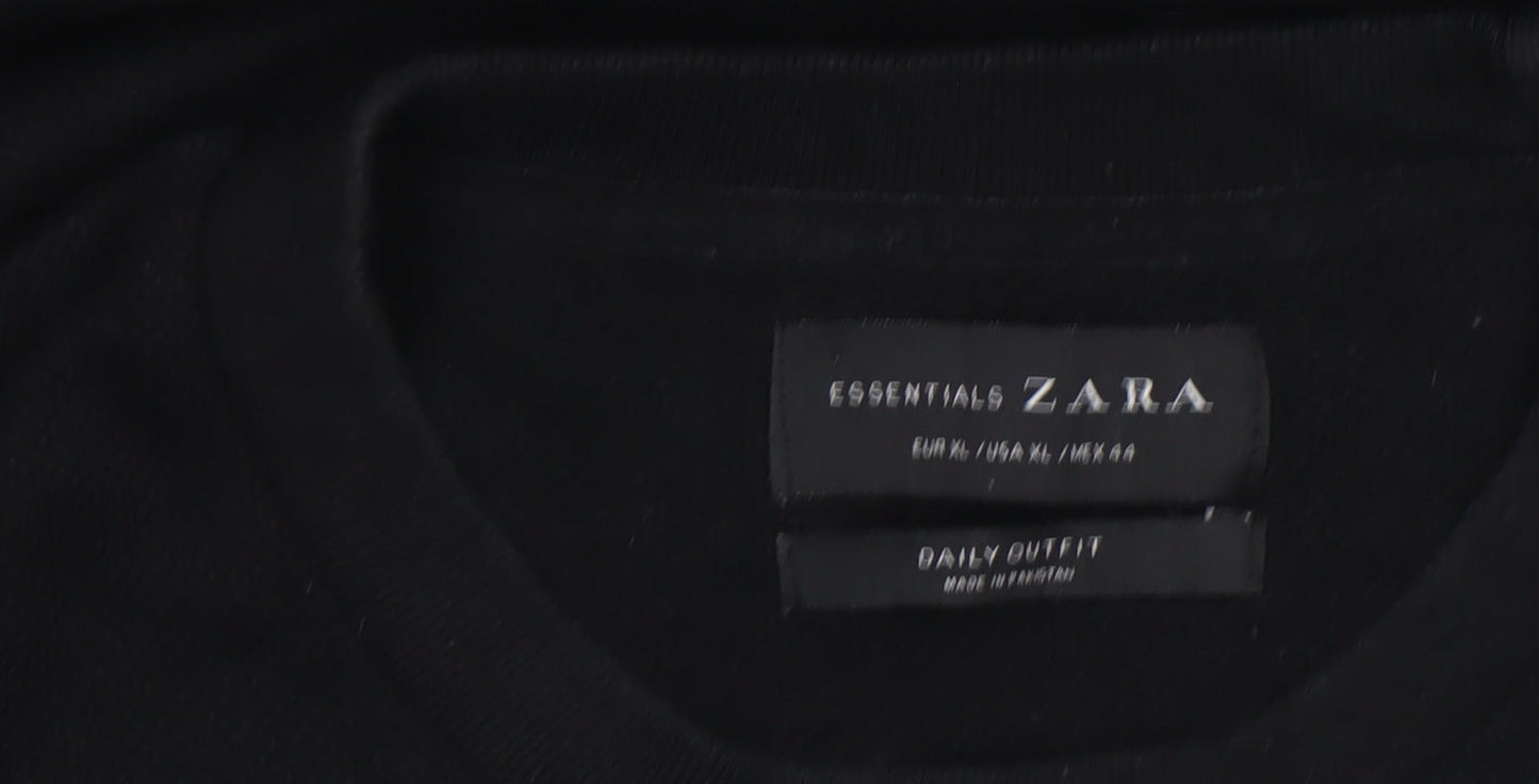 Mens UK Size XL Zara Black Pullover Sweatshirt