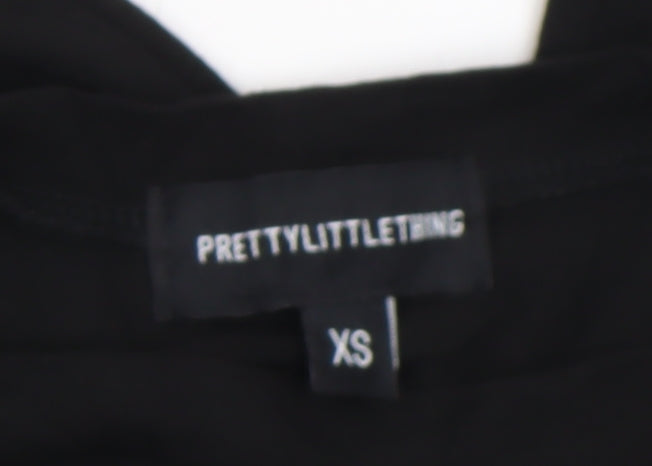Womens UK Size XS PRETTYLITTLETHING Black Basic T-Shirt