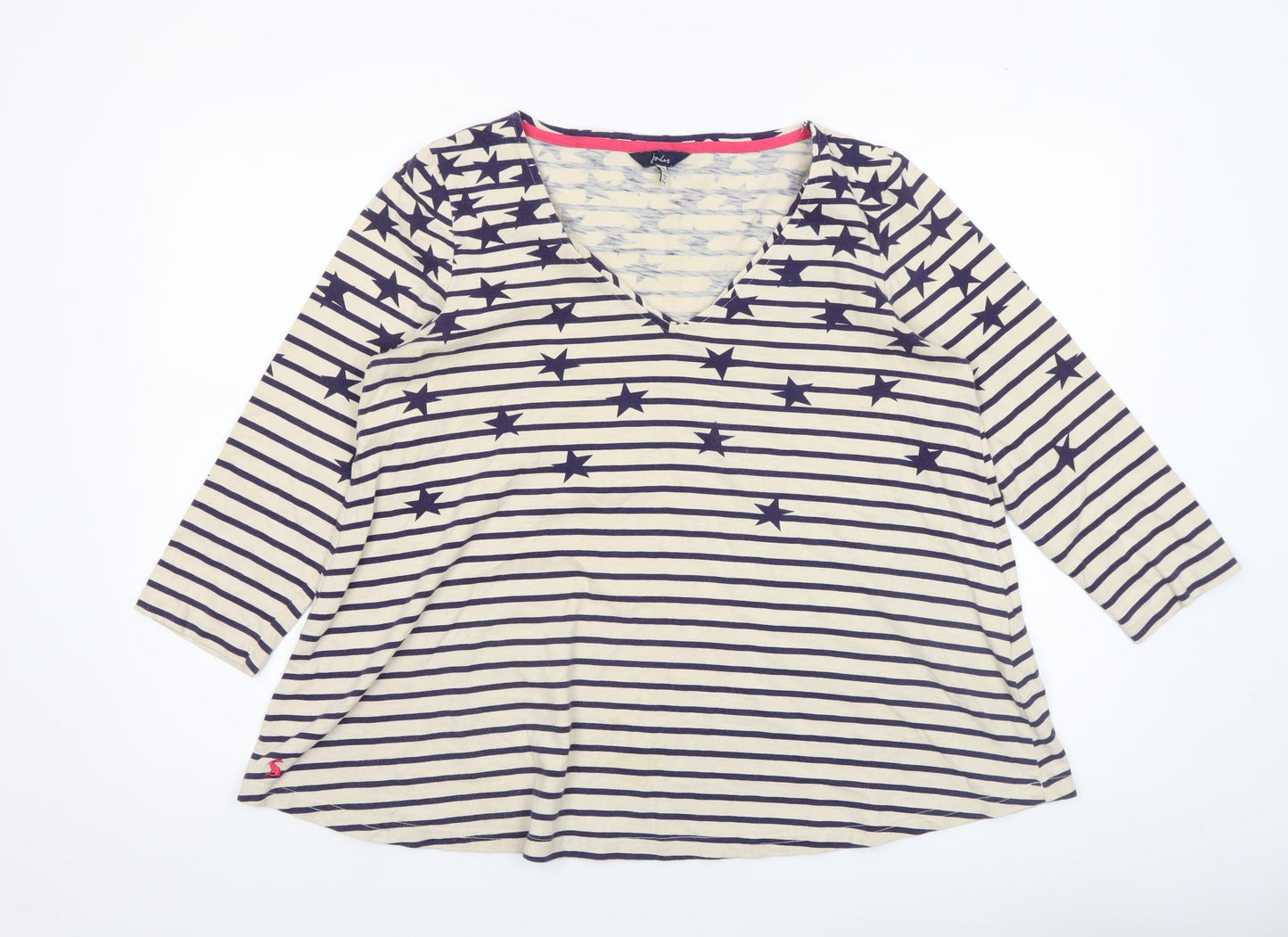 Womens UK Size 12 Joules Beige Basic T-Shirt